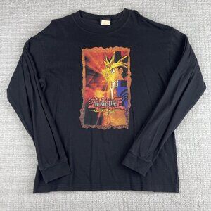 Vintage 1996 Yu-Gi-Oh! King Of Games T-Shirt Youth L Black Long Sleeve.